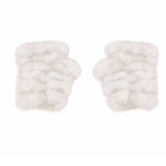 Jocelyn Jocelyn Mandy Faux Fur Fingerless Mittens - Cream - Picture 1 of 1
